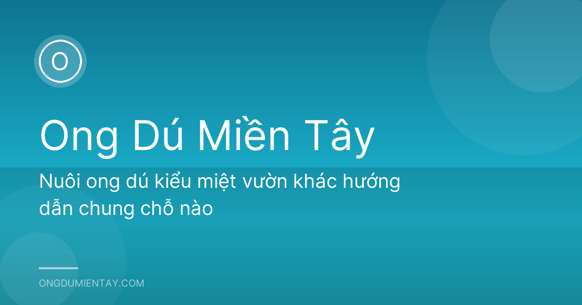 Nuôi ong dú kiểu miệt vườn khác hướng dẫn chung chỗ nào