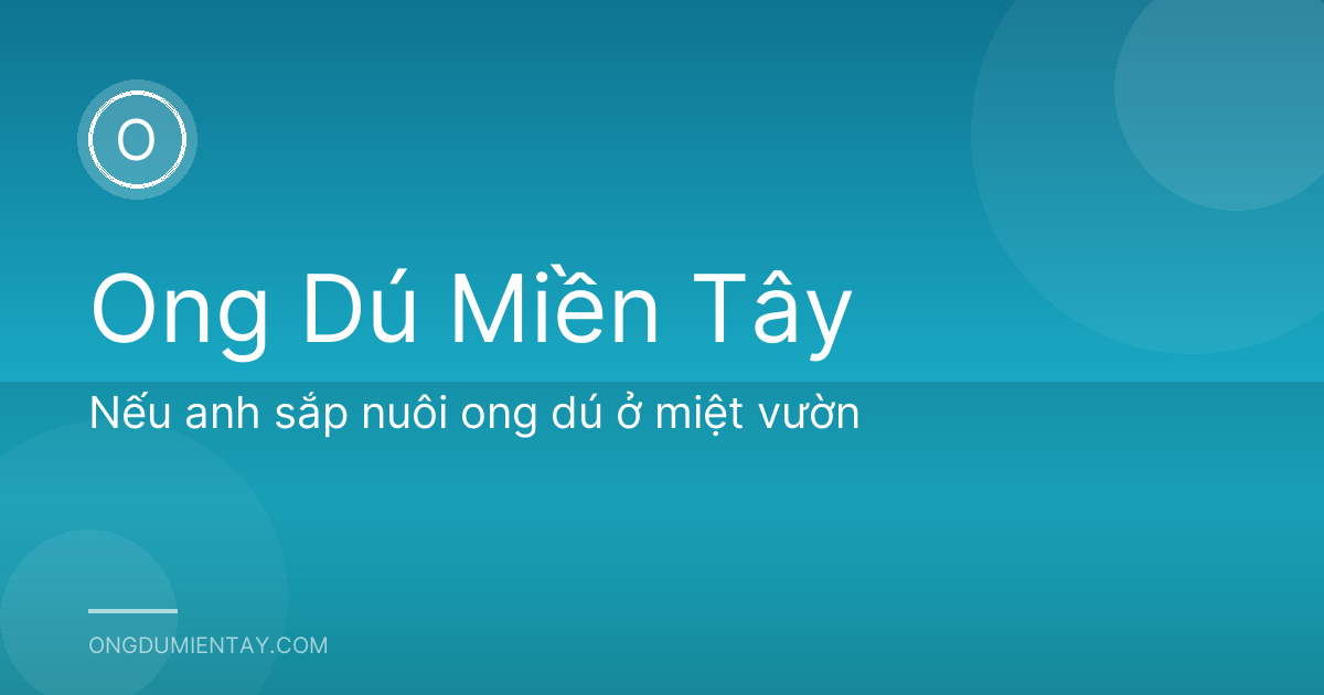 Nếu anh sắp nuôi ong dú ở miệt vườn