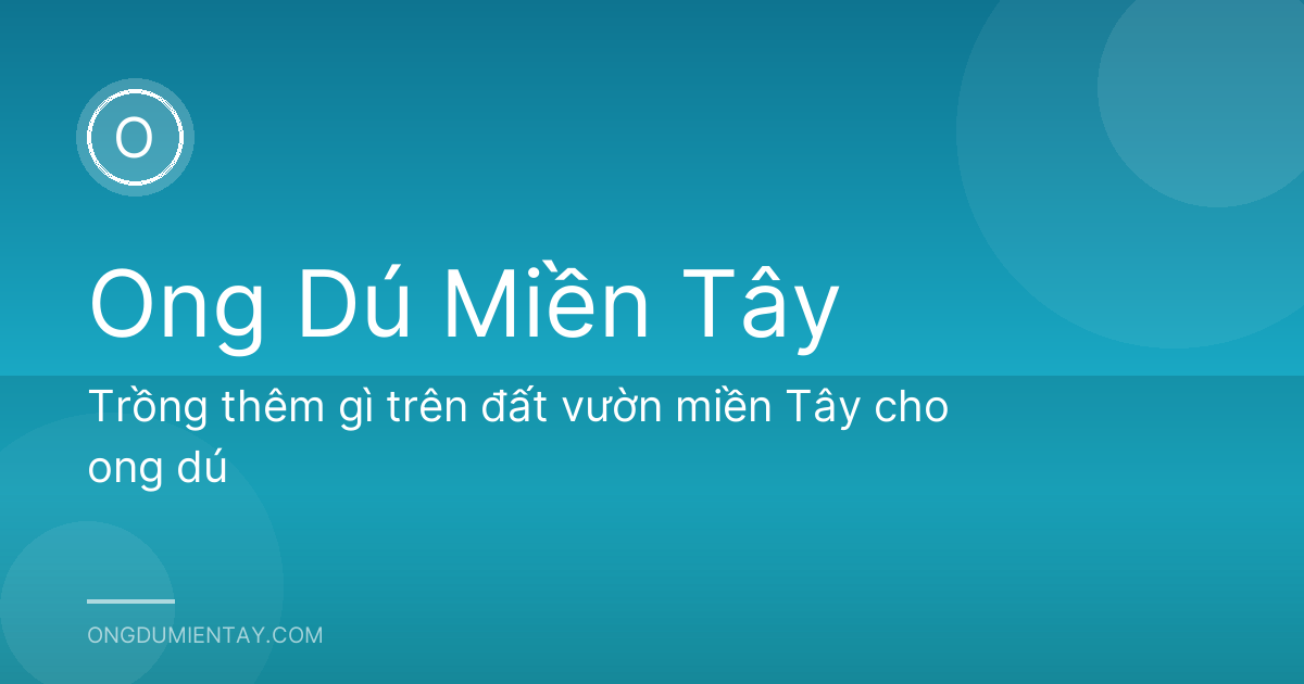 Trồng thêm gì trên đất vườn miền Tây cho ong dú
